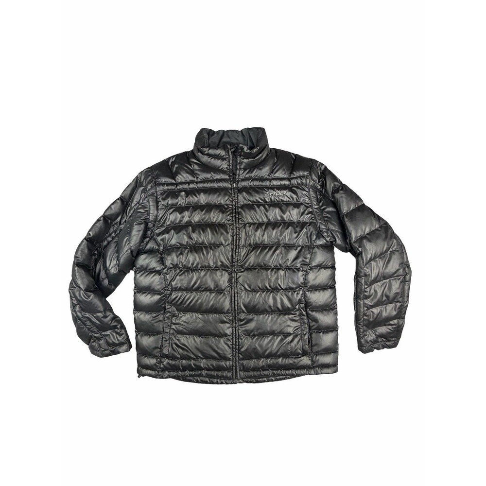 Spyder Jacket Mens XL Black Puffer Full Zip Lightweight Insulated Down Outdoor